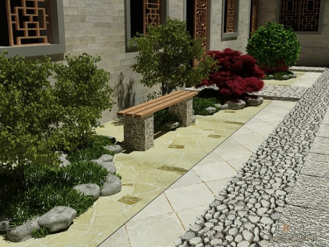 中式庭院-裝修設(shè)計效果圖-劉森佳設(shè)計師作品-設(shè)計本
